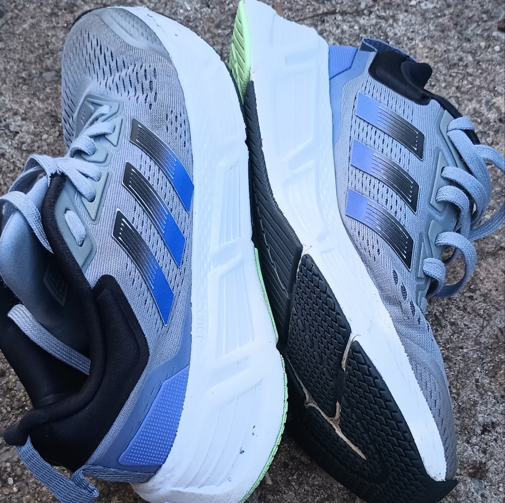 Adidas Questar Gray and Purple Running Shoes